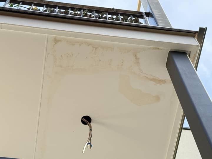 Visible waterproofing damage under an Australian balcony.
