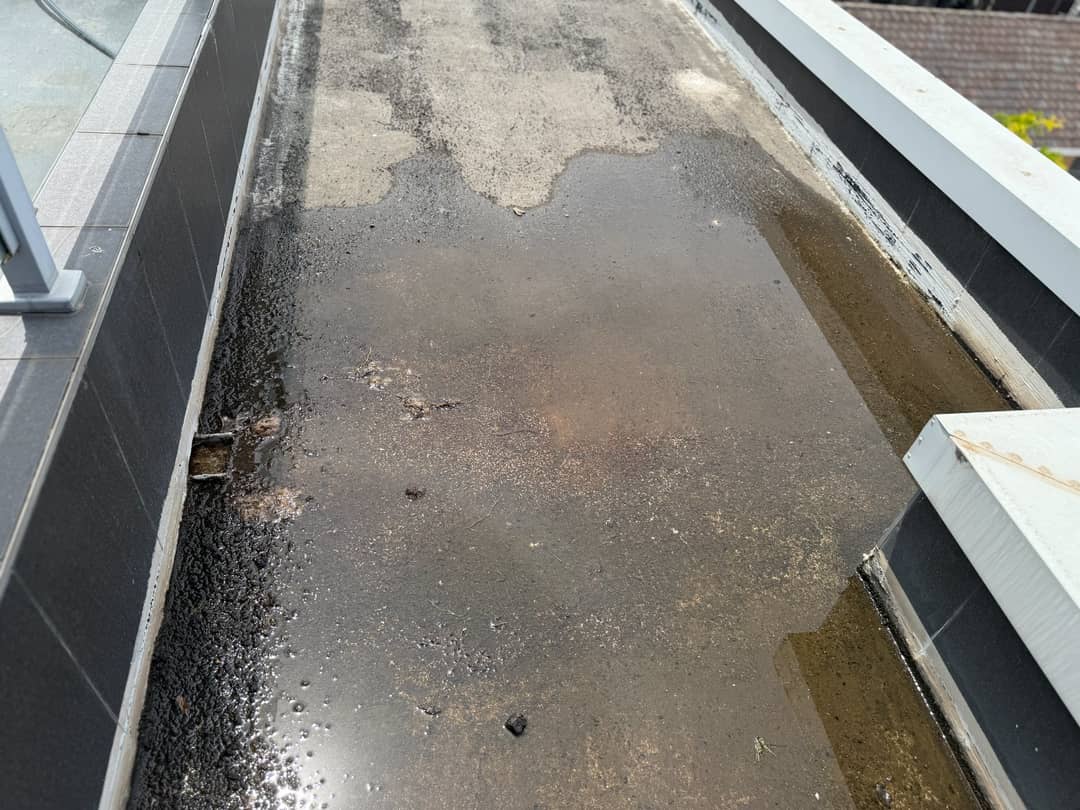 Water ponding on a Australian balcony