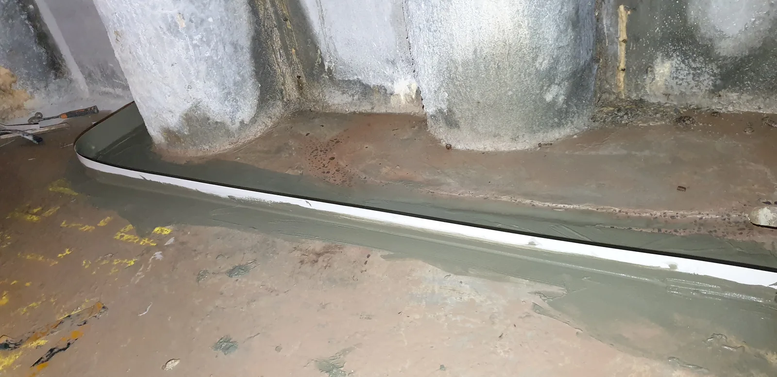 The drainage run directing water to a controlled discharge point